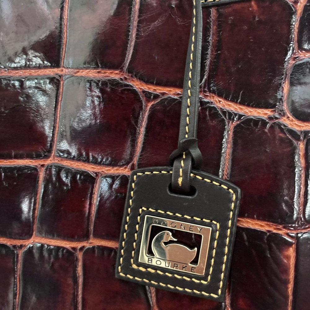 Dooney & Bourke Burgundy Croc-Embossed Shoulder Bag Set - Picture 4 of 16